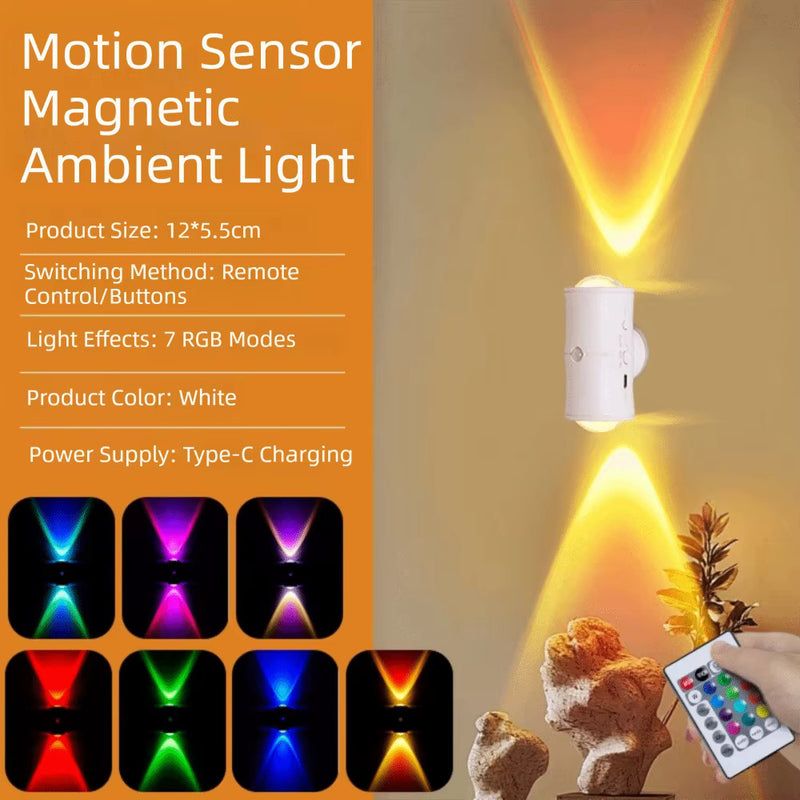 Human Body Detection Night Light Automatic Sensing 7 Color Wall Lamp